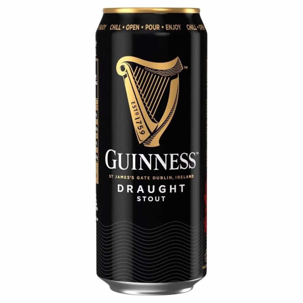 CERVEZA IRLANDESA GUINNESS DRAUGHT, CAJA DE 24 LATAS DE 440ML - Recovasa