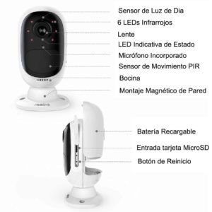Cámara de seguridad para interiores, Reolink E1 Pro cámara de WiFi de 4  megapíxeles Alta definición de conector para seguridad en el hogar, WiFi de