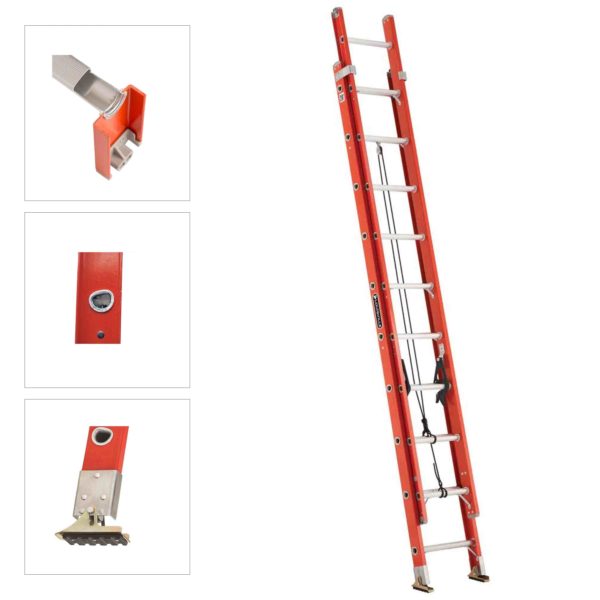 ESCALERA DE EXTENSION DE FIBRA DE VIDRIO LOUISVILLE LADDER FE3220 20 PIES